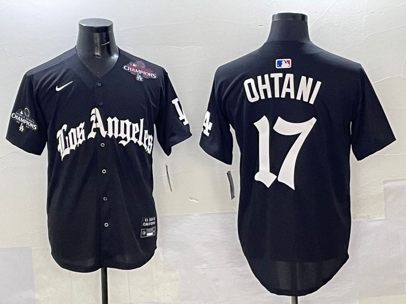 Men Los Angeles Dodgers 17 Ohtani Black Five generations Joint Name 2025 Nike MLB Jersey style 39